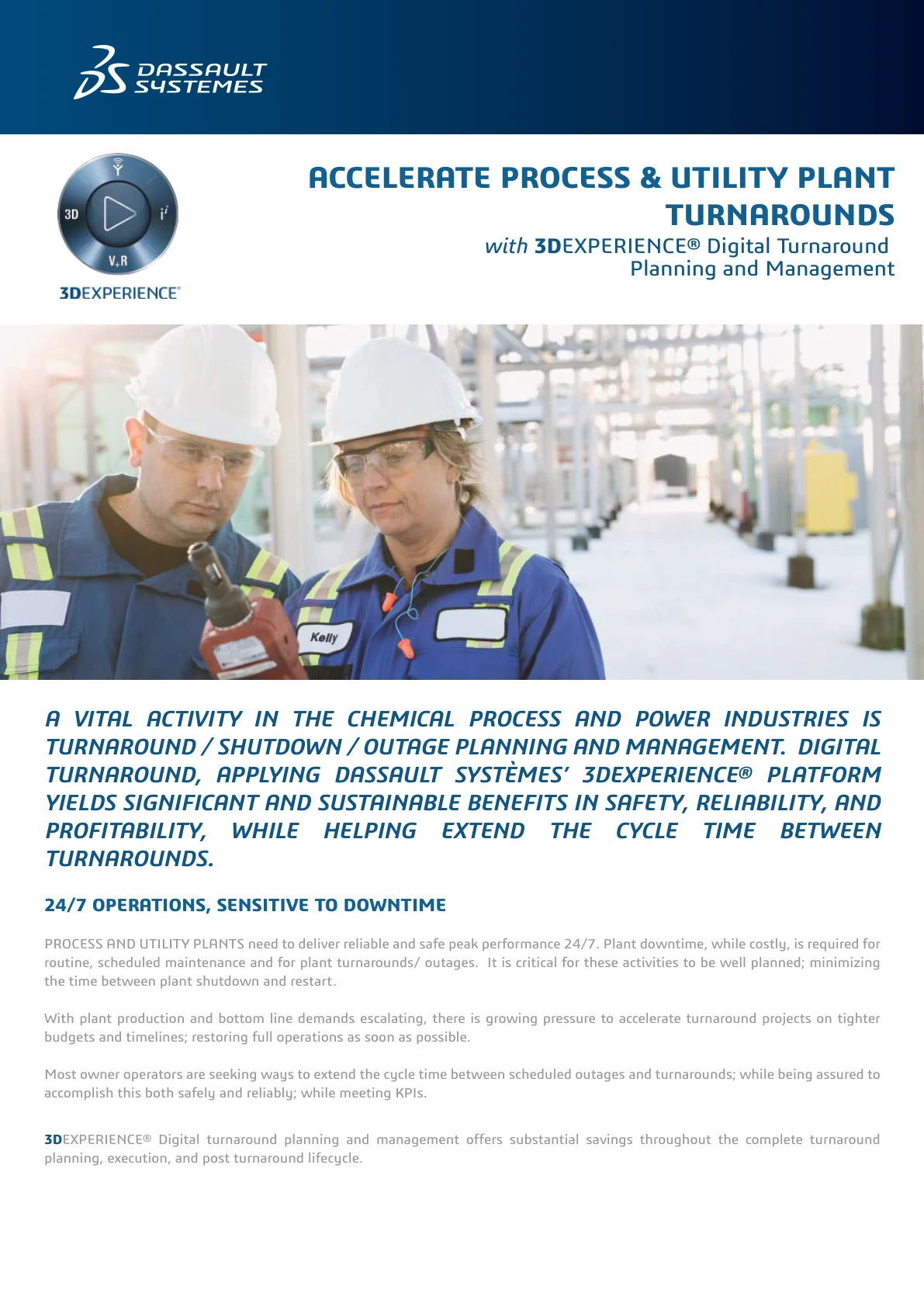 Dassault Systemes digital turnaround management brochure cover