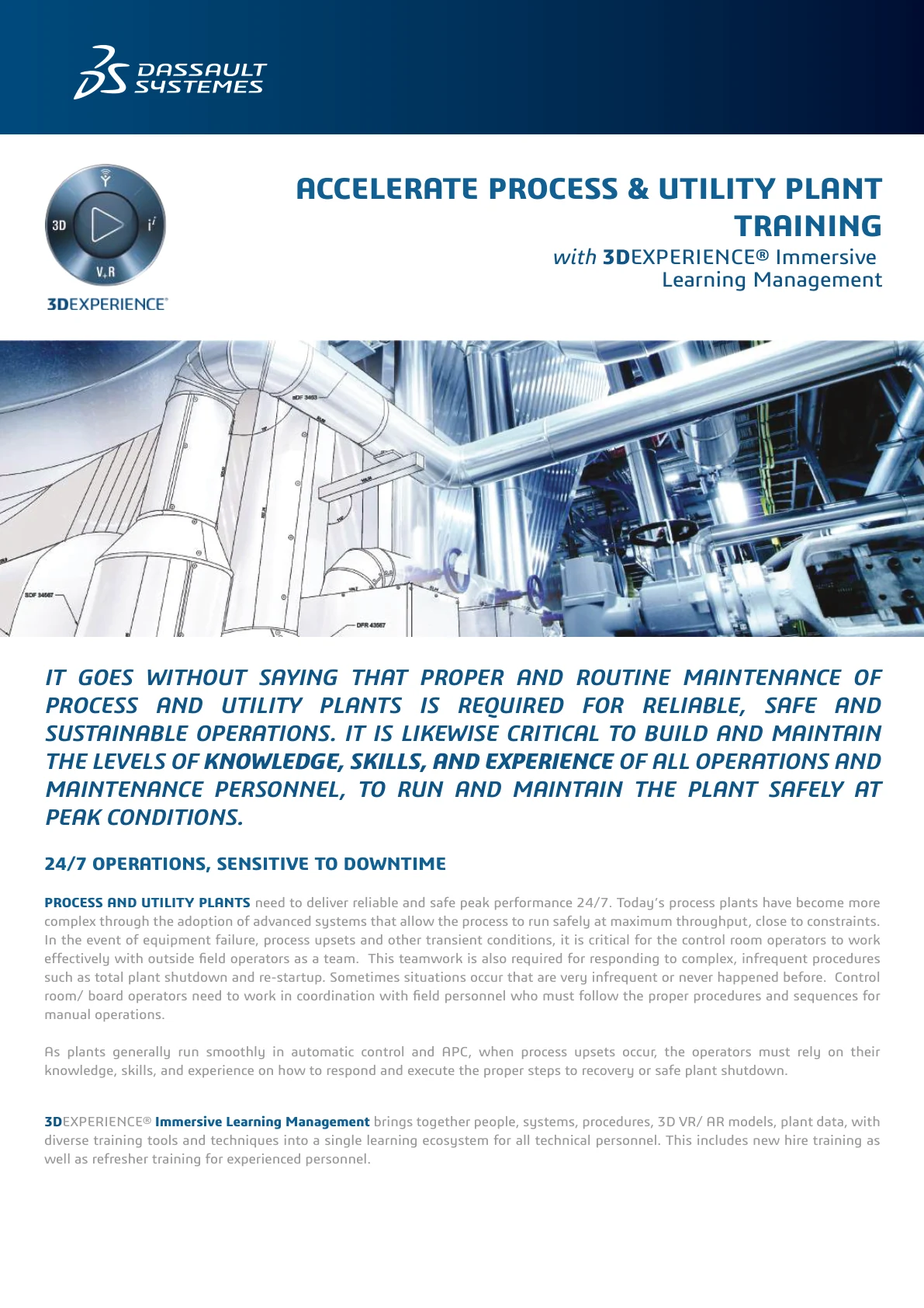 Dassault Systemes immersive learning management brochure cover
