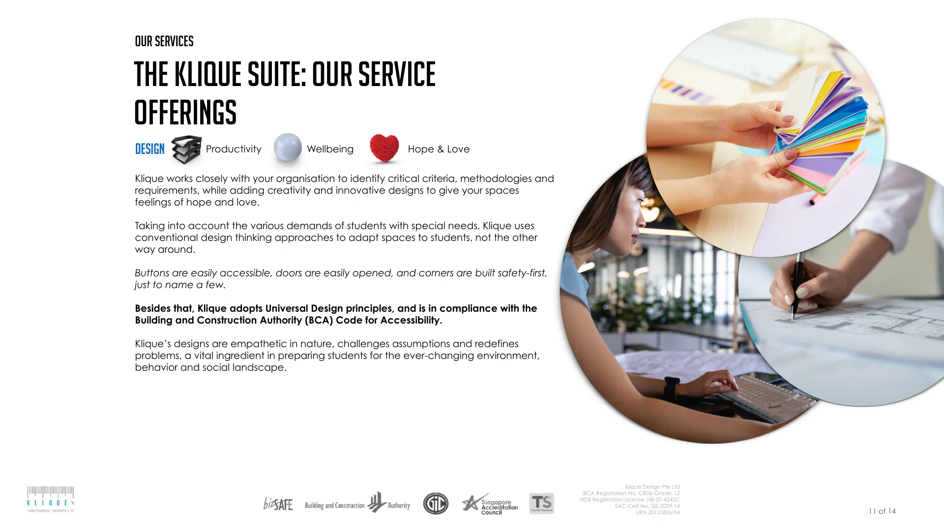 Klique's interior design services
