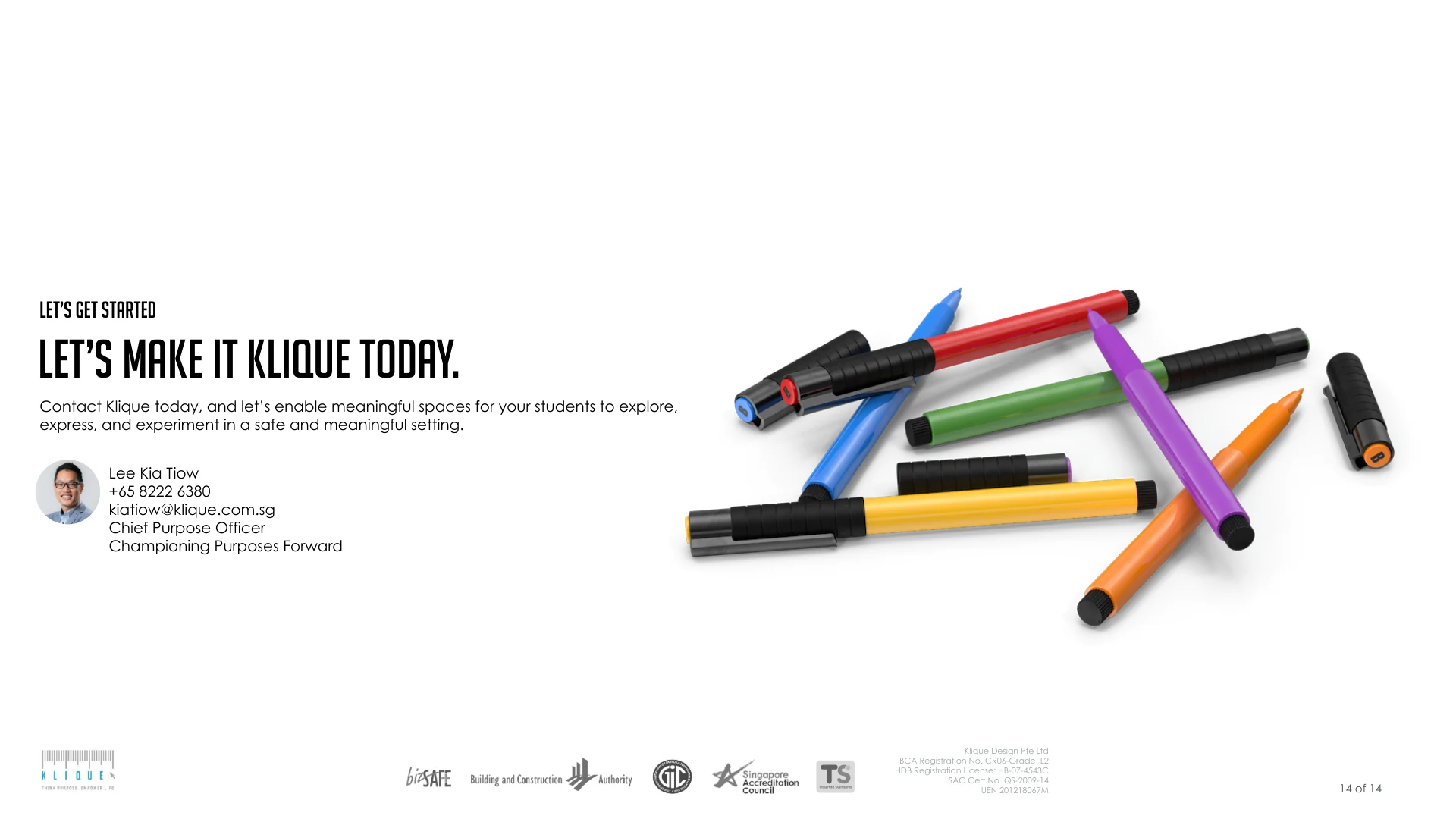 Klique Design contact and call to action