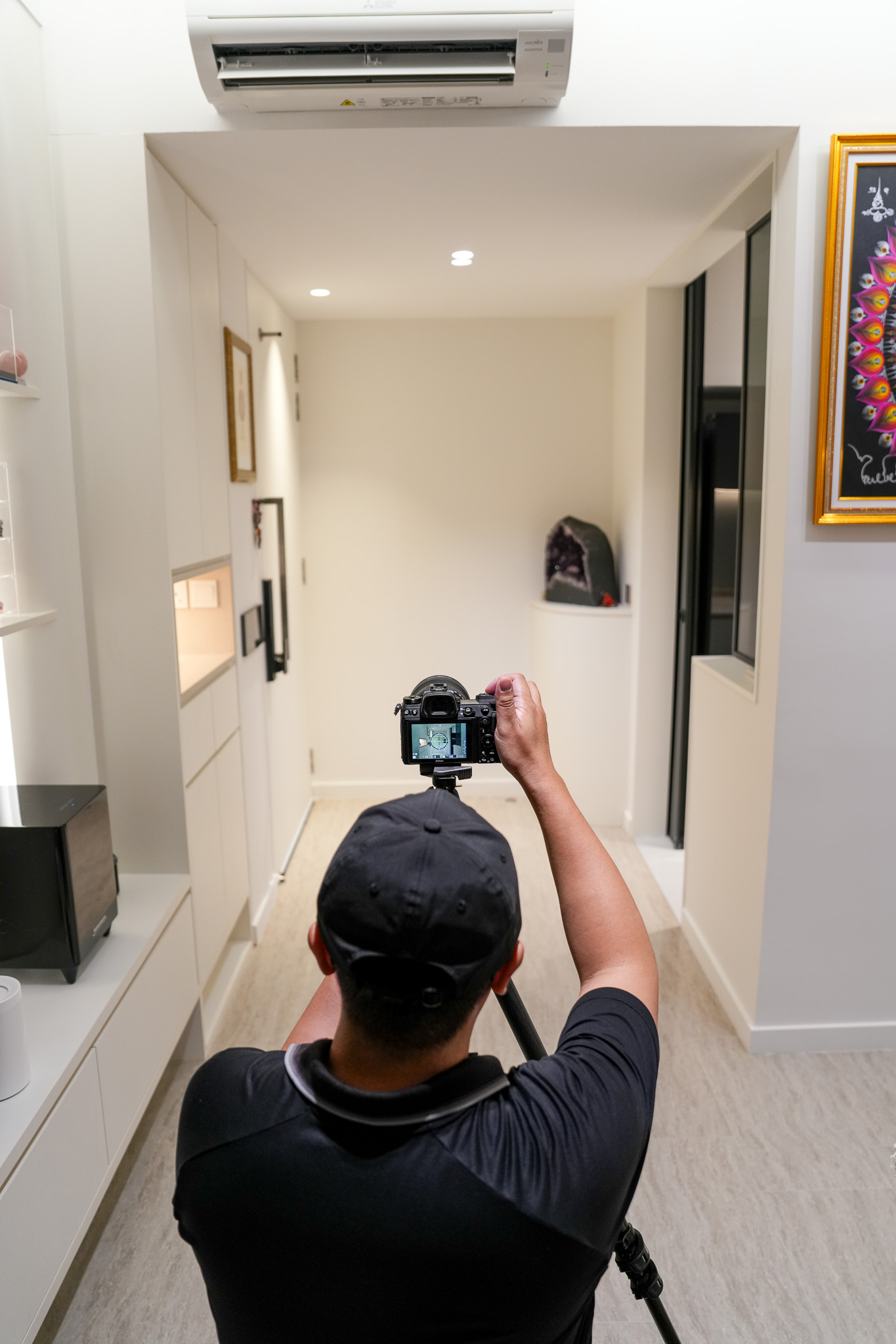 Lumida Studios framing a corridor shot from behind the camera