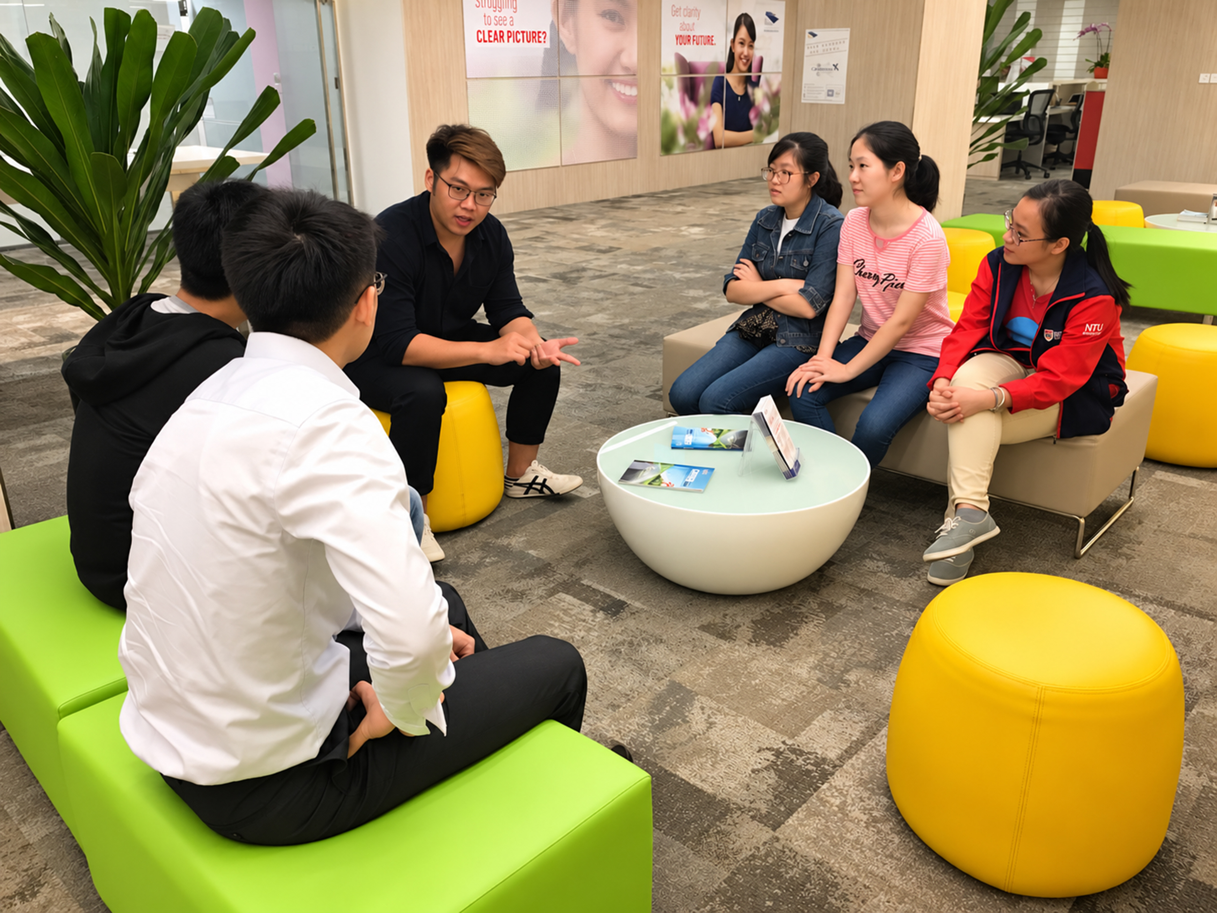 NTU workshop participant asking a question during a personal branding session